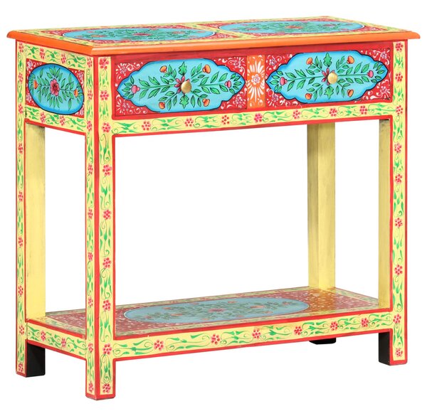 Kézzel festett tömör mangófa tálalóasztal 80 x 35 x 75 cm