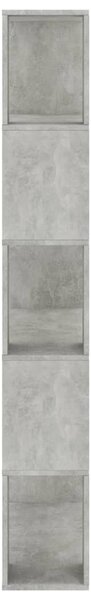 Betonszürke szerelt fa könyvszekrény/térelválasztó 80x24x159 cm