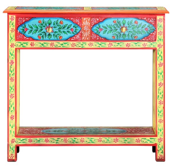 Kézzel festett tömör mangófa tálalóasztal 80 x 35 x 75 cm