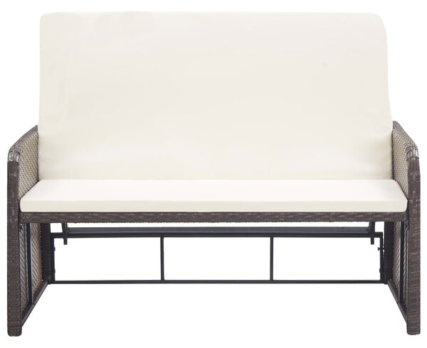VidaXL 2 részes barna polyrattan kerti bútorszett párnákkal