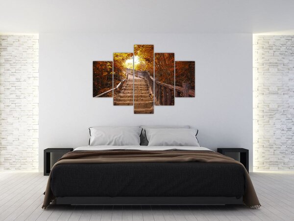 Kép - Lépcsők a természetben ősszel (150x105 cm)