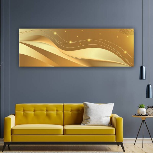 70x40 cm - Csillogó arany ívek vászonkép