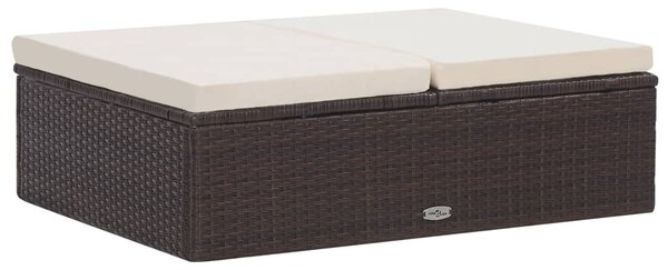 VidaXL 2 részes barna polyrattan kerti bútorszett párnákkal