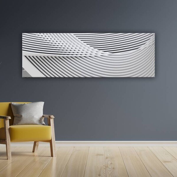 70x40 cm - Fehér absztrakt rácsok vászonkép