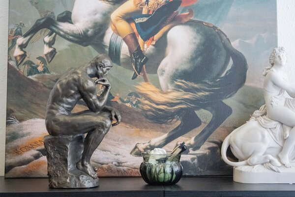 Rodin gondolkodó szobor (nagy, hidegen öntött bronz szobor)