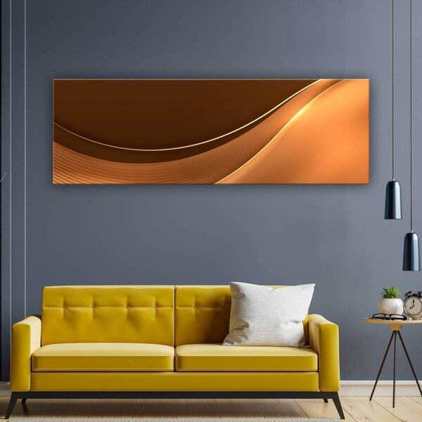 70x40 cm - Barna-arany ívek vászonkép