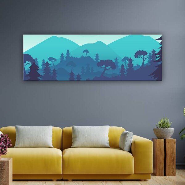 70x40 cm - Mesebeli hegyvidék vászonkép