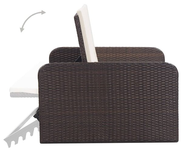 VidaXL 2 részes barna polyrattan kerti bútorszett párnákkal