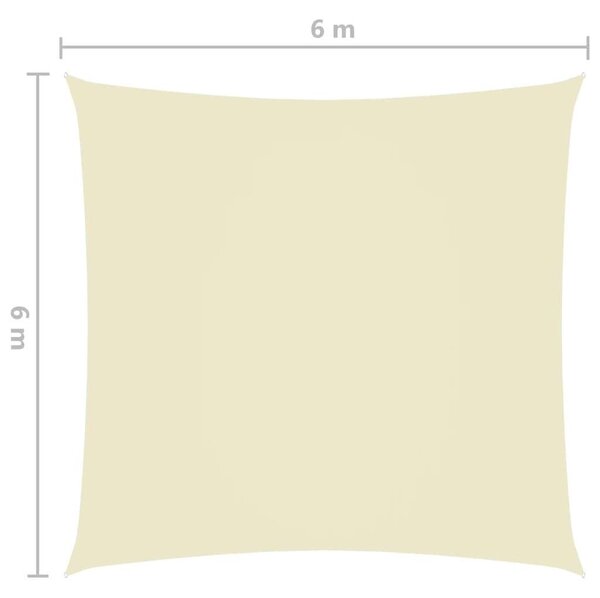VidaXL Napvitorla - Oxford Szövet - 6x6m, Krémszínű