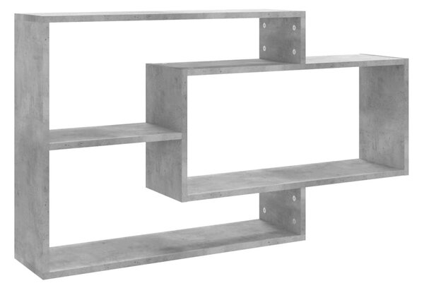 Betonszürke szerelt fa fali polc 104 x 20 x 58,5 cm