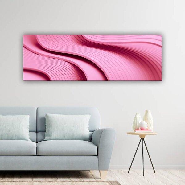 70x40 cm - Rózsaszín 3D ívek vászonkép