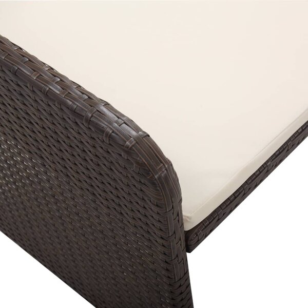 VidaXL 2 részes barna polyrattan kerti bútorszett párnákkal