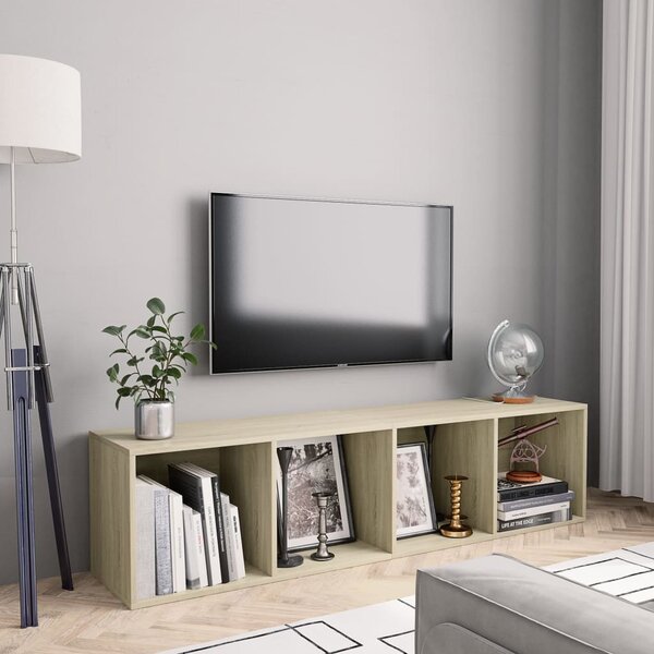 Sonoma tölgy színű könyv-/TV-szekrény 143 x 30 x 36 cm