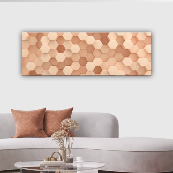 70x40 cm - Bézs hatszögek vászonkép