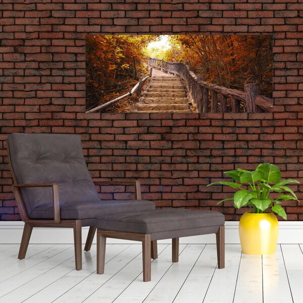 Kép - Lépcsők a természetben ősszel (120x50 cm)