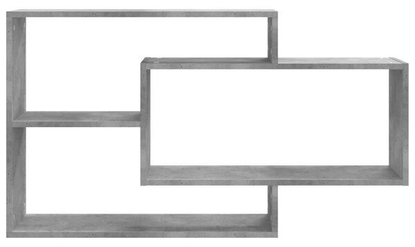 Betonszürke szerelt fa fali polc 104 x 20 x 58,5 cm