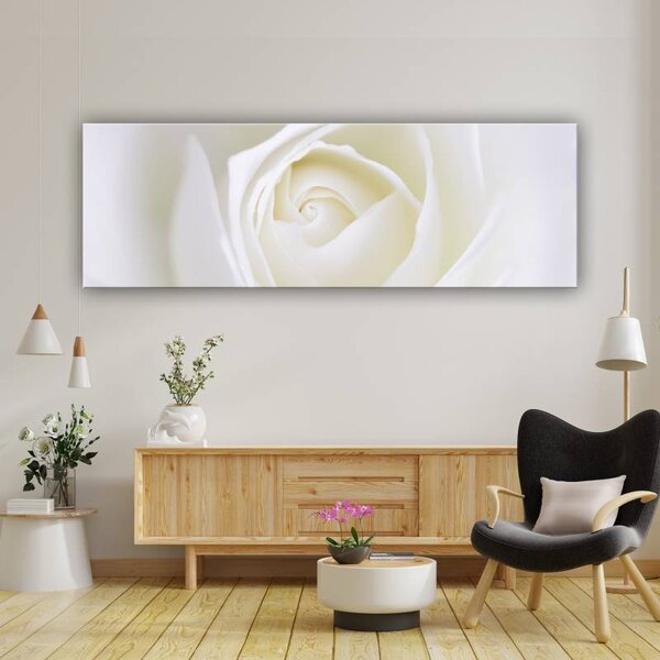 70x40 cm - Lágy fehér rózsa szirmok vászonkép