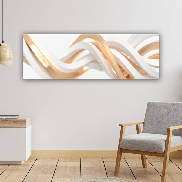 70x40 cm - Arany-fehér 3D fonat III vászonkép