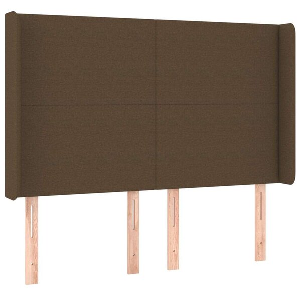 VidaXL barna szövet rugós és LED-es ágy matraccal 140x200 cm