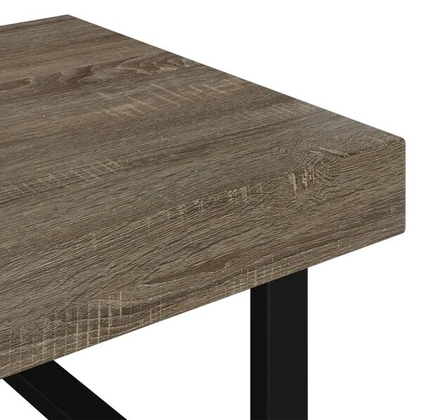 Szürke és fekete MDF és vas dohányzóasztal 120x60x40 cm