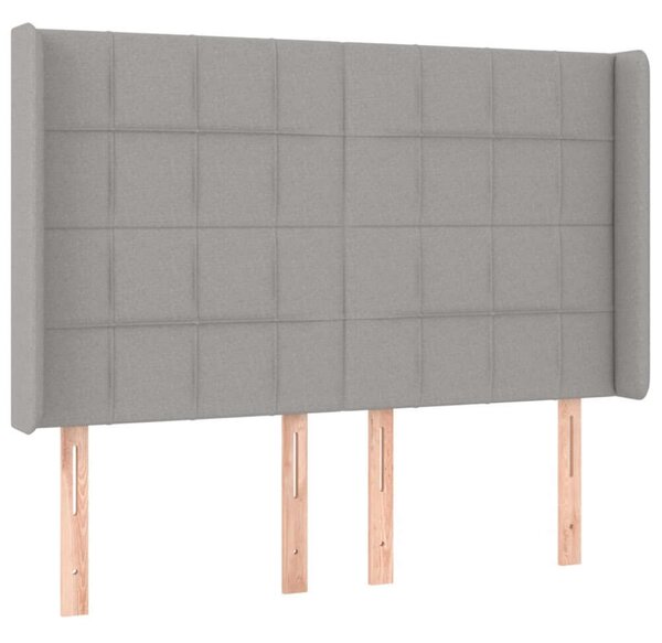 VidaXL világosszürke szövet LED-es fejtámla 147x16x118/128 cm