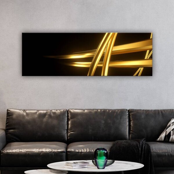 70x40 cm - Arany hullámok 3D vászonkép