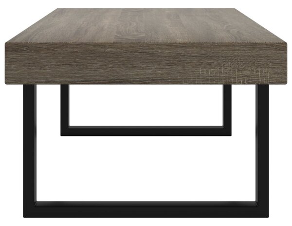 Szürke és fekete MDF és vas dohányzóasztal 120x60x40 cm