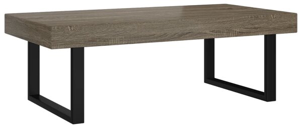 Szürke és fekete MDF és vas dohányzóasztal 120x60x40 cm