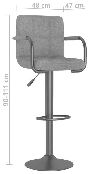 VidaXL Bárszék - 2 db - Szövet - Világosszürke