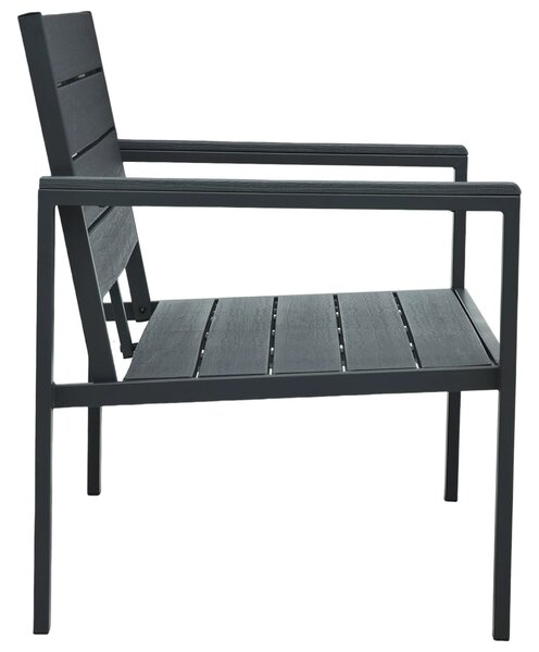 Szürke fautánzatú HDPE kerti pad 120 cm