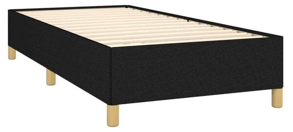VidaXL Fekete Szövet Ágy - Rugós Matraccal - 100x200 cm