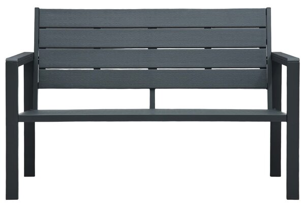 Szürke fautánzatú HDPE kerti pad 120 cm