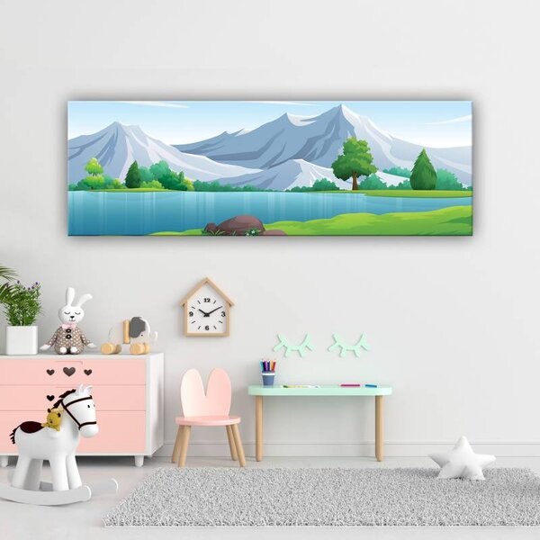 70x40 cm - Mesés hegyitó vászonkép