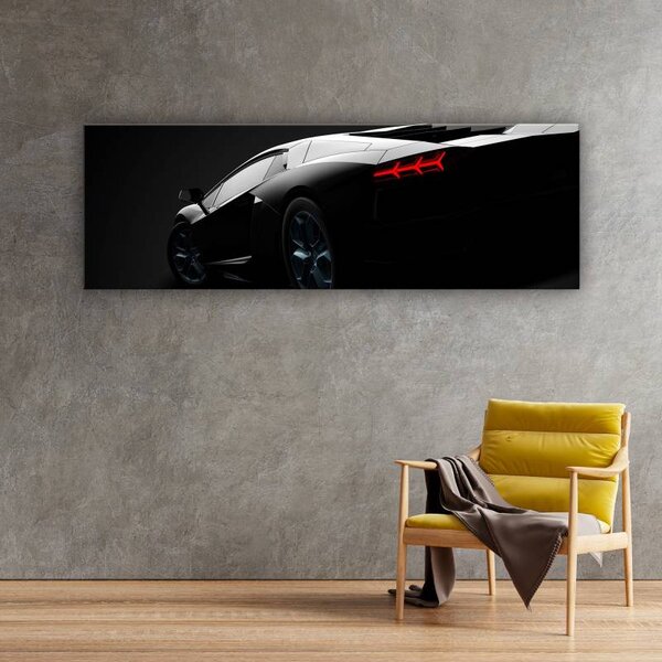 70x40 cm - Modern fekete sport autó vászonkép