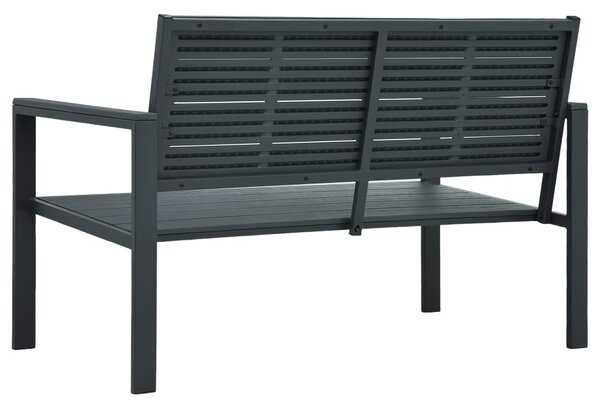 Szürke fautánzatú HDPE kerti pad 120 cm