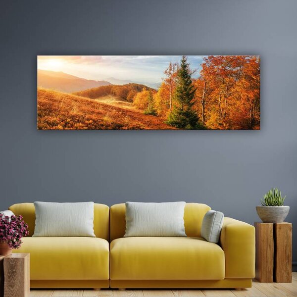 70x40 cm - Gyönyörű őszi lankák vászonkép