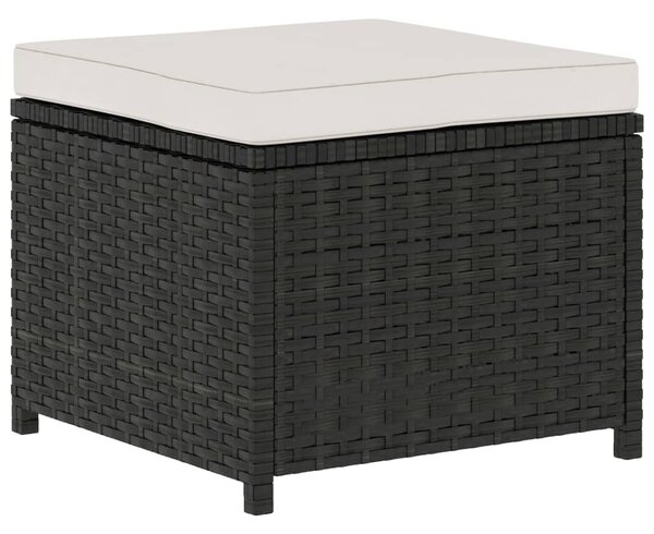 5 részes fekete polyrattan kerti ülőgarnitúra párnákkal