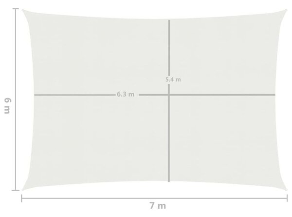 VidaXL Napvitorla - HDPE - 6x7m, Fehér