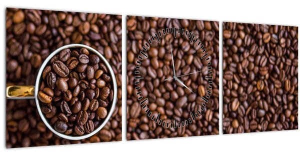 Kép - kávé szemek (órával) (90x30 cm)