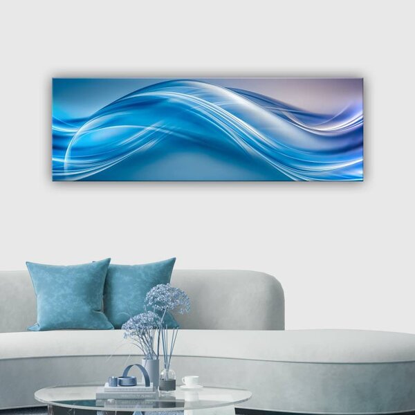 70x40 cm - Blue kék lágy ívek vászonkép