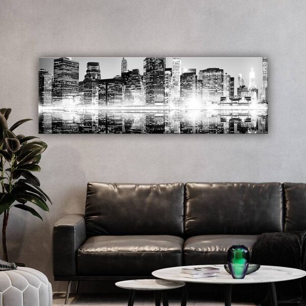 70x40 cm - New York panoráma fekete fehér vászonkép