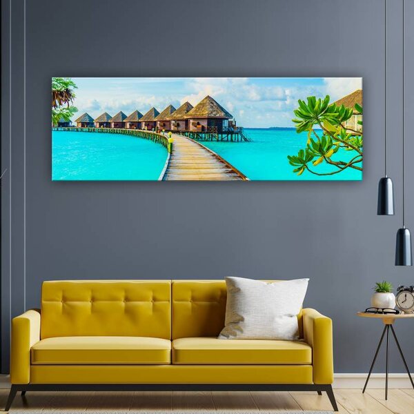 70x40 cm - Hotel a tengeren vászonkép