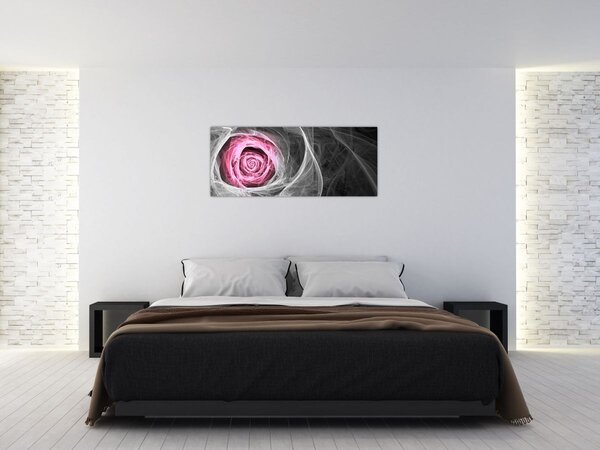 Kép - Absztrakt rózsa, fukszia (120x50 cm)