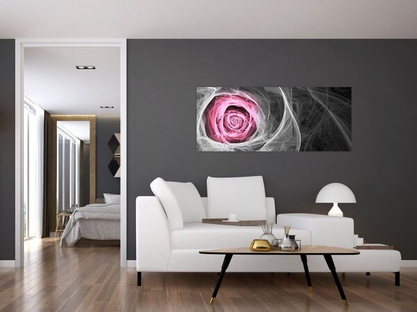 Kép - Absztrakt rózsa, fukszia (120x50 cm)