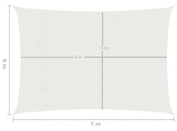 VidaXL Napvitorla - HDPE - 6x7m, Fehér