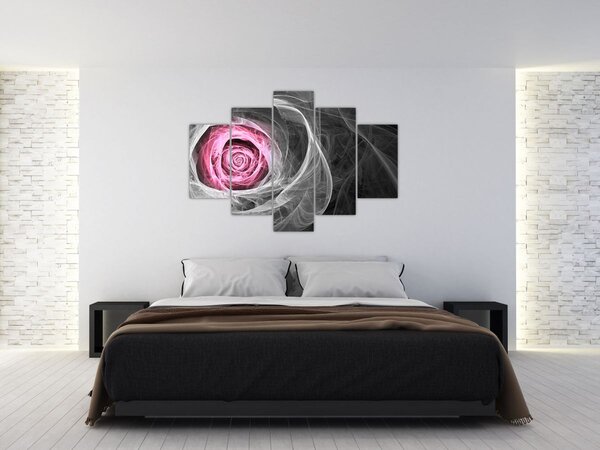 Kép - Absztrakt rózsa, fukszia (150x105 cm)