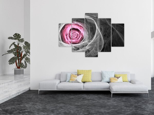 Kép - Absztrakt rózsa, fukszia (150x105 cm)