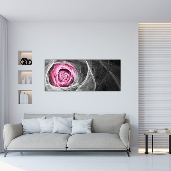 Kép - Absztrakt rózsa, fukszia (120x50 cm)