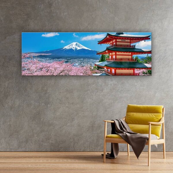 70x40 cm - Pagoda Fuji Cseresznye virágzás vászonkép