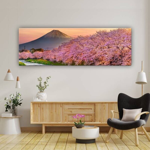 70x40 cm - Cseresznyefák és a Fuji hegy vászonkép